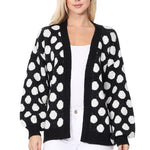 Polka Dot Jacquard Sweater Shrug Cardigan