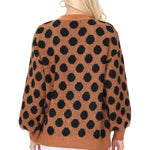 Polka Dot Jacquard Sweater Shrug Cardigan