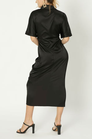 Satin wrap dress