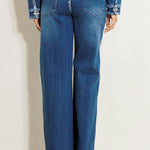 Crossed Low Rise Wide Jeans