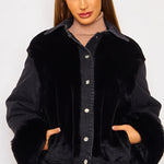 Plush Fur Denim Cozy Jacket