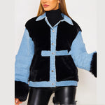 Plush Fur Denim Cozy Jacket