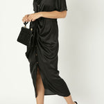 Satin wrap dress